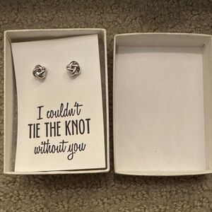 Silver Knot Stud Earrings